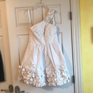 BCBG White Dress with Rouching